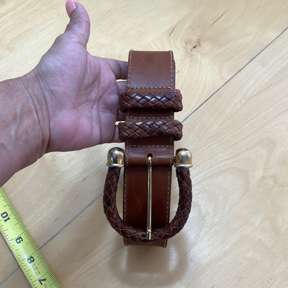 Brown and Gold‎ Braided Leather Belt great condition size Small - Picture 1 of 9